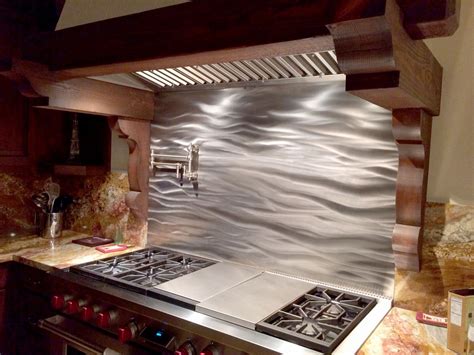 sheet metal backsplash diy|stainless steel panels for backsplash.